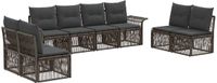 vidaXL Tuinbank - Set - 8 zitplekken - Grijs - Polyrattan