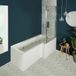 Hudson Reed Baignoire d'angle droite - Pare-baignoire – 170 x 85 cm – Tablier frontal & latéral – 6 buses de massage à eau et air – Sandford
