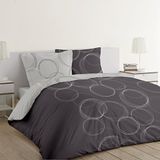 VISION home VISION Lenny - Tweezijdig omkeerbaar Dekbedovertrekset - 100% katoen - Tweepersoons - 200 x 200 cm - Antraciet / Grijs