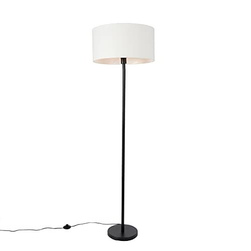 QAZQA Simplo Stof Staande Lamp - Zwart - H 170 cm