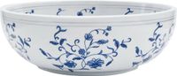 vidaXL Opzetwasbak rond Φ41x14 cm keramiek wit en blauw