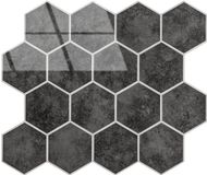 BES LED Zelfklevende Mozaïek Tegel - Afimera Antraciet Marble Hexagon - Antraciet