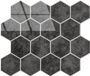 BES LED Zelfklevende Mozaïek Tegel - Afimera Antraciet Marble Hexagon - Antraciet
