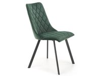 Chaise de salle à manger en velours de polyester vert foncé