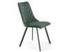 Chaise de salle à manger en velours de polyester vert foncé