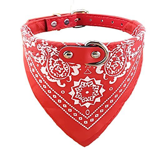 Newtensina Fashion Dog Bandana Collar Hondenhalsband Jongen Medium Bandana Puppy Bandana Met Kraag voor Honden - Rood - M
