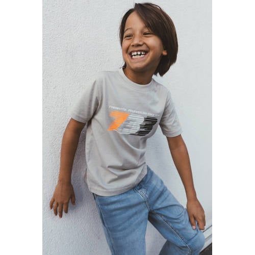 TYGO & vito jersey T-shirt zand Beige Jongens Katoen Ronde hals Printopdruk - maat 146-152