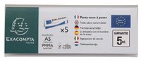 Exacompta - Ref. 85358D - 1 Set van 5 naamplaatjes (A5 gevouwen) horizontaal Office - Afmetingen 210 x 75 mm - PMMA (acryl) tafel, display, receptie, kantoor, winkel, restaurants - Crystal Color