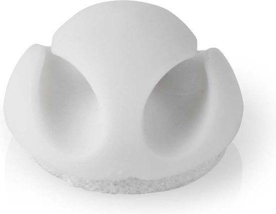 Kabelclip - 6 stuks - Wit - 2 sleuven - 5.3 mm - Kunststof