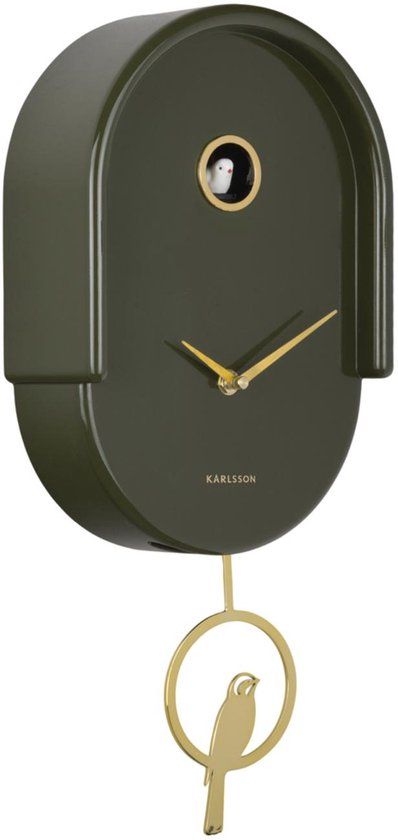 Karlsson Wandklok Tweet - Groen - 20x8.5x42cm - Wandklok Modern
