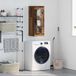 vidaXL Wandkast, gerecycled hout, 34,5 x 34 x 90 cm, kunststof en glas