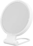 Merkloos / Sans marque Dailygoods - Verlichte Make-upspiegel, 1x 5x Vergroting Dubbelzijdige Vergrotende Spiegel met LED-licht en Inklapbare Handgreep, 3 Kleuren Aanraakbediening, Make-upspiegel, Reishandspiegel