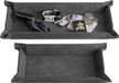 Merkloos 2x tray van imitatieleer - Set van 2 imitatieleren organizers - Dienblad voor sleutels, telefoon en portemonnee - Rechthoekig plateau - Zwart
