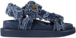 Kurt Geiger London Dames Platte sandalen - Orson Sandal - Blauw - Textiel - Plateauzool - Maat 40