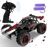 KRUMAD Voiture télécommandée 3.7V – Voiture tout-terrain RC pour enfants à partir de 3 ans, avec 2 batteries, éclairage LED, télécommande 2.4GHz et câble de chargement USB