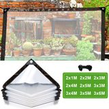 Merkloos Transparant afdekzeil waterdicht PE met oogjes, UV-bestendig beschermzeil voor tuin en kas, 3 × 5 m
