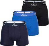 s.Oliver Boxershorts Set van 3 Heren Blauw Effen Stretchkatoen XXL