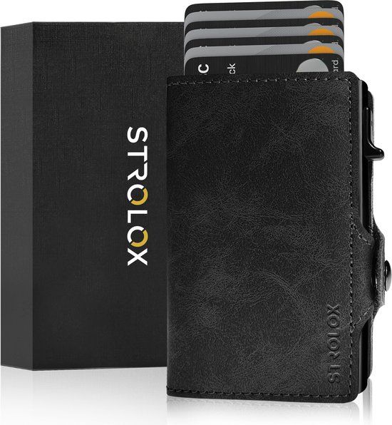 Strolox® Luxe Portemonnee Zwart - Creditcardhouder met RFID & NFC