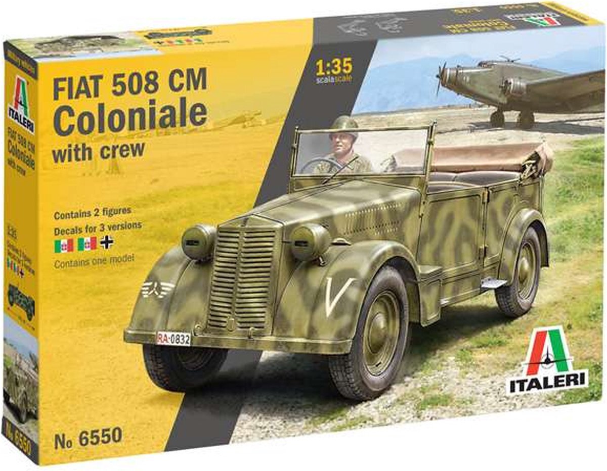 Italeri 1:35 6550 Fiat 508 CM Coloniale with Crew Plastic kit