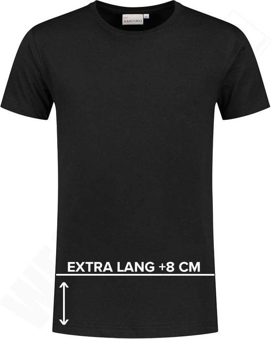 Santino Jace Plus T-shirt extra lang - Zwart - Maat XL - Heren