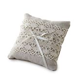 mopec Bruiloftskussen met kant ivoor en lint, hoofdmateriaal, beige, 3 x 10 x 10 cm, 4 stuks