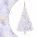 vidaXL - Sapin de Noël artificiel - avec - 150 - LED - Blanc - 150 - cm - PVC - et - Acier