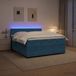 Maison Exclusive - Lit boxspring avec matelas et tête de lit, bleu, 140 x 190 cm, velours