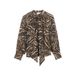 comma top met zebraprint - donkerbruin
