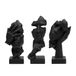 aboxoo Silence is Gold Set van 3 denkerbeelden - Abstracte kunstfiguren No Hear No See No Speak - Moderne harssculpturen - Moderne decoratieve objecten voor creatieve kamer, huis, kantoor