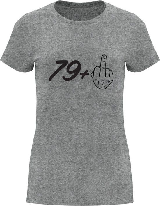 80 jaar Dames T-shirt Grijs Maat S | Verjaardagscadeau