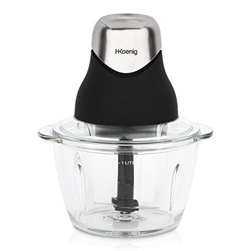 H.KOENIG Mini Elektrische Hakker LEO8 - Zwart mat en Chroom - 1L - 320W