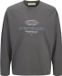 JACK & JONES T-shirt Jcobarbarron Print Ls Tee Styd 12318058 Asphalt Homme Taille - M