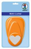 Ursus 19480001 - motiefperforator met hendel, midden, hart, ca. 25,4 mm, oranje