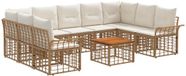 vidaXL - Hoek loungeset - Polyester - Naturel en crème wit