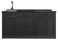 Vicco R-Line Bloc cuisine, anthracite campagne/anthracite 160 cm