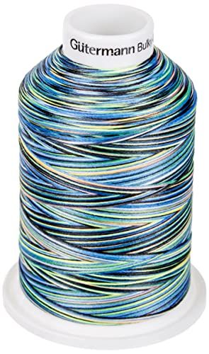 "Das h pfende Komma" Gütermann Bulky-Lock Multicolour Baushgarn No.80 neonroze-koningsblauw 1000 m