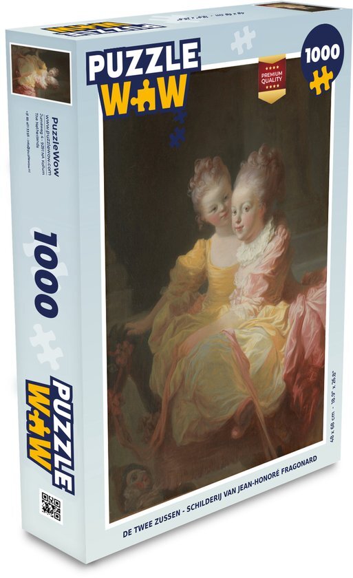 MuchoWow Puzzel De twee zussen - Schilderij van Jean-Honoré Fragonard - Legpuzzel - Puzzel 1000 stukjes volwassenen