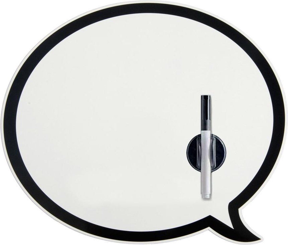Balvi Memobord Magnetisch Talking Bubble - 33 cm - Metaal - Zwart/Wit - 2-delig