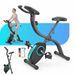 MERACH Vélo d'appartement magnétique pliable - 16 niveaux de résistance - Écran LCD - Support tablette - Conception compacte - Hauteur réglable