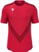 Macron Maillot Wisp Entraînement Manches Courtes Rouge/Rouge Polyester XS Hommes Football Printemps/Été 2025