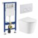 QeramiQ Dely Toiletset - Geberit UP100 inbouwreservoir - plaque de déclenchement blanche - toilette - siège - blanc mat