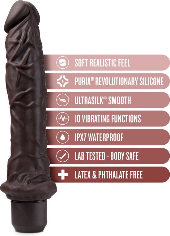 Dr. Skin Dr. Richard Vibrating Dildo - 23 cm - Brown