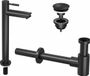 INK Fonteinkraanset Hoog Model Inclusief Waste en Design Sifon Mat Zwart