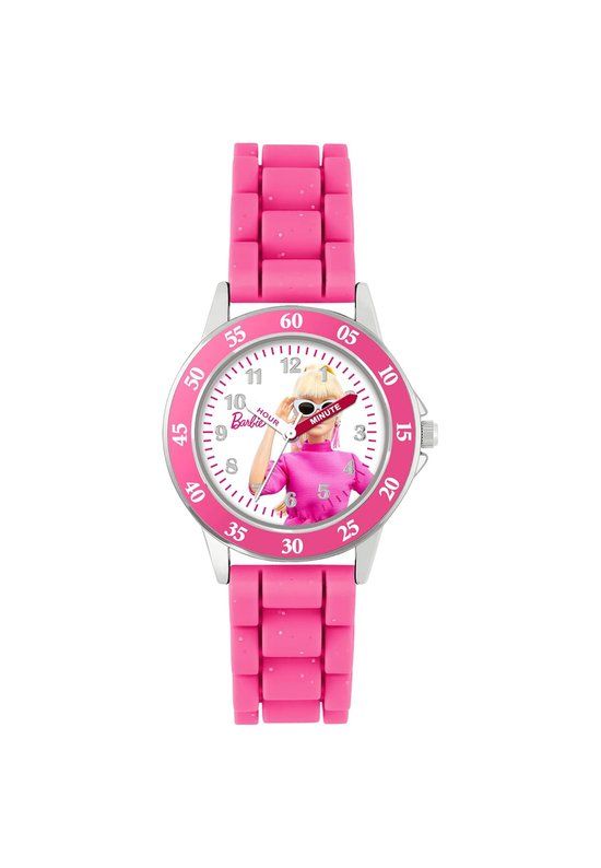 Accutime Disney Barbie Tijd Leraar Polshorloge Vrouwen Roze Siliconen BAB9003