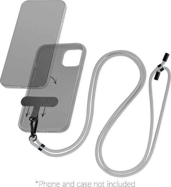 Mobilize Nylon Universeel Telefoonkoord Verstelbaar - Grijs