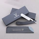 Jag Shaving Scheermes - duurzaam scheermes met lederen etui - scheermes tas - scheermes voor heren - zwart