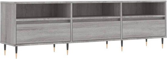 vidaXL Tv-meubel 150x30x44,5 cm bewerkt hout grijs sonoma eikenkleurig