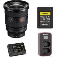 Sony FE 16-35mm f2.8 GM II zwart + Sony 80GB CFexpress Type A TOUGH geheugenkaart + Kingma batterij (NP-FZ100) + Kingma acculader