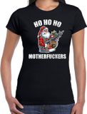 Bellatio Decorations Shoppartners Bv Hohoho motherfuckers fout Kerst t-shirt - zwart - dames - Kerstkleding / Kerst outfit XL