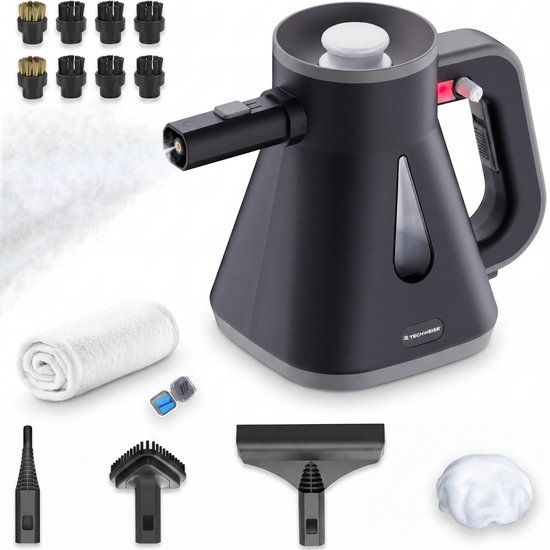 Techweise TS Compact Handstoomreiniger - 15 Accessoires - 1200W 2,6 Bar - Wet & Dry functie - Handstomer